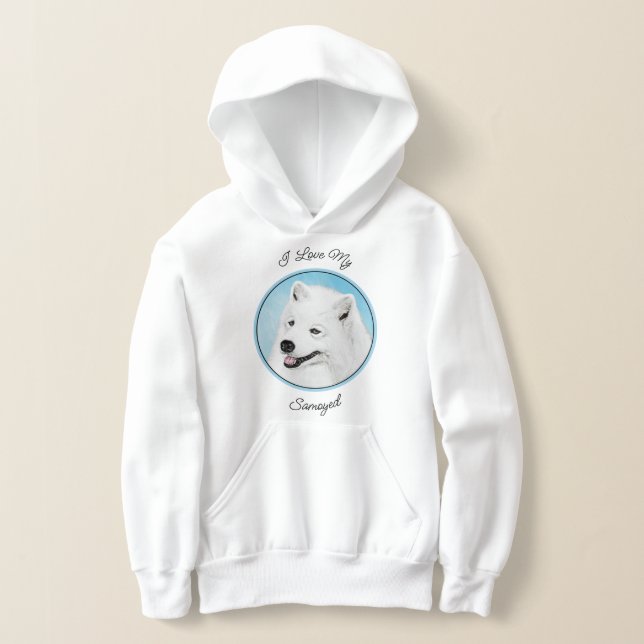 Samoyed Painting - Niedliche Original Dog Art Hoodie (Ablage )