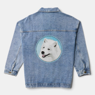 Samoyed Painting - Niedliche Original Dog Art Jeansjacke