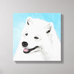 Samoyed Painting - Niedliche Original Dog Art Leinwanddruck