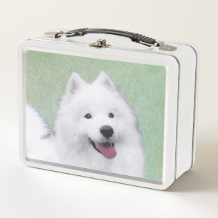 Samoyed Painting - Niedliche Original Dog Art Metall Brotdose