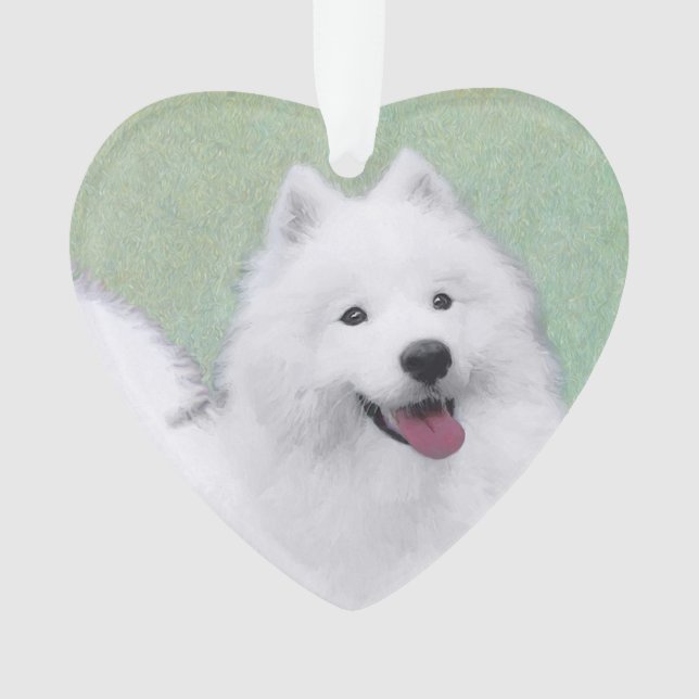 Samoyed Painting - Niedliche Original Dog Art Ornament (Vorderseite)