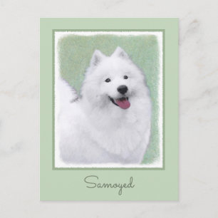 Samoyed Painting - Niedliche Original Dog Art Postkarte