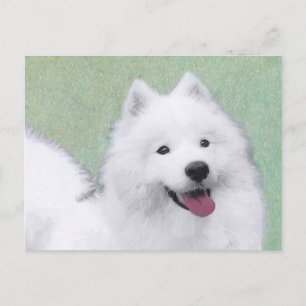 Samoyed Painting - Niedliche Original Dog Art Postkarte