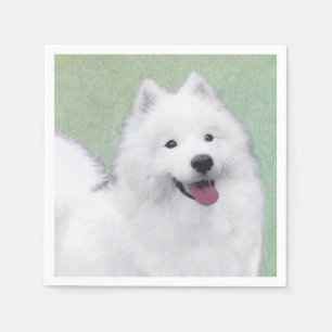Samoyed Painting - Niedliche Original Dog Art Serviette