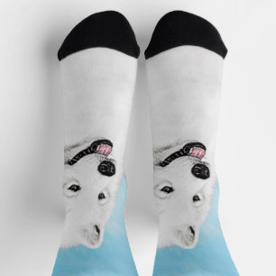 Samoyed Painting - Niedliche Original Dog Art Socken