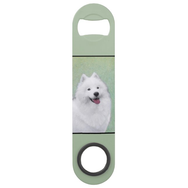 Samoyed Painting - Niedliche Original Dog Art Speed Flaschenöffner (Vorderseite)