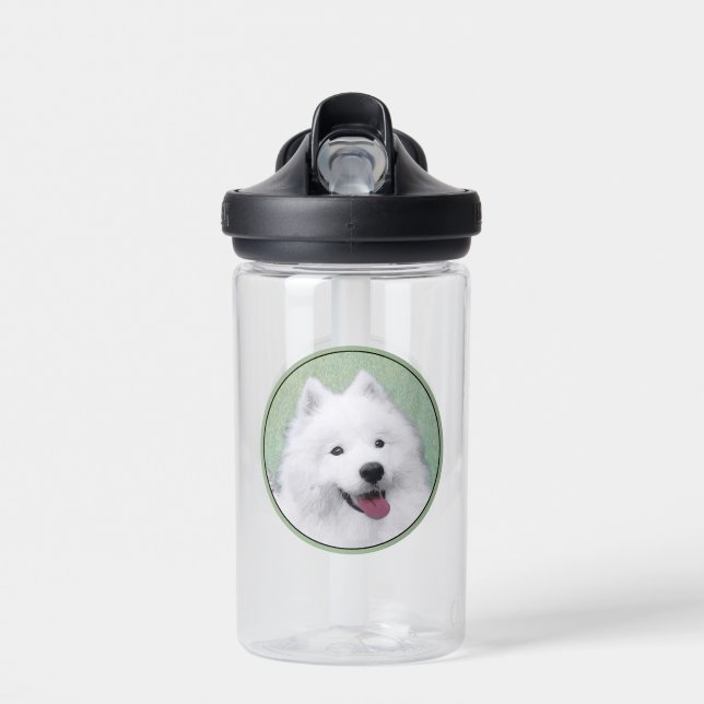 Samoyed Painting - Niedliche Original Dog Art Trinkflasche (Vorne)