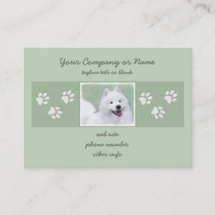 Samoyed Painting - Niedliche Original Dog Art Visitenkarte