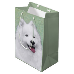Samoyed Painting - Niedliche Original Hundekunst Mittlere Geschenktüte