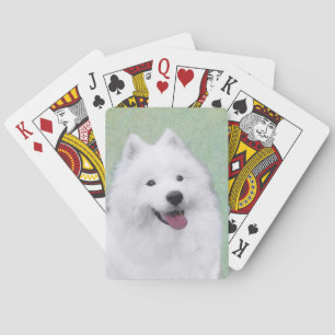Samoyed Painting - Niedliche Original Hundekunst Spielkarten