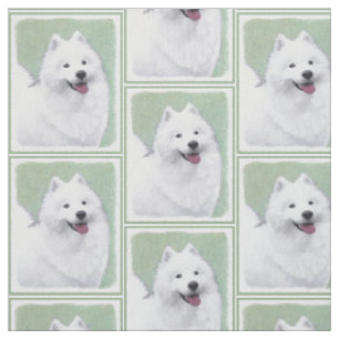 Samoyed Painting - Niedliche Original Hundekunst Stoff