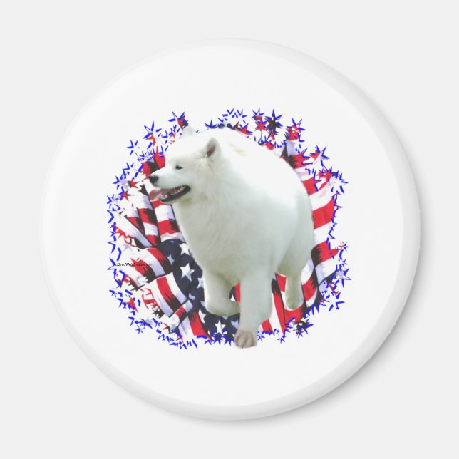 Samoyed Patriot Magnet (Vorne)