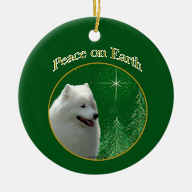 Samoyed Peace Keramik Ornament (Vorne)
