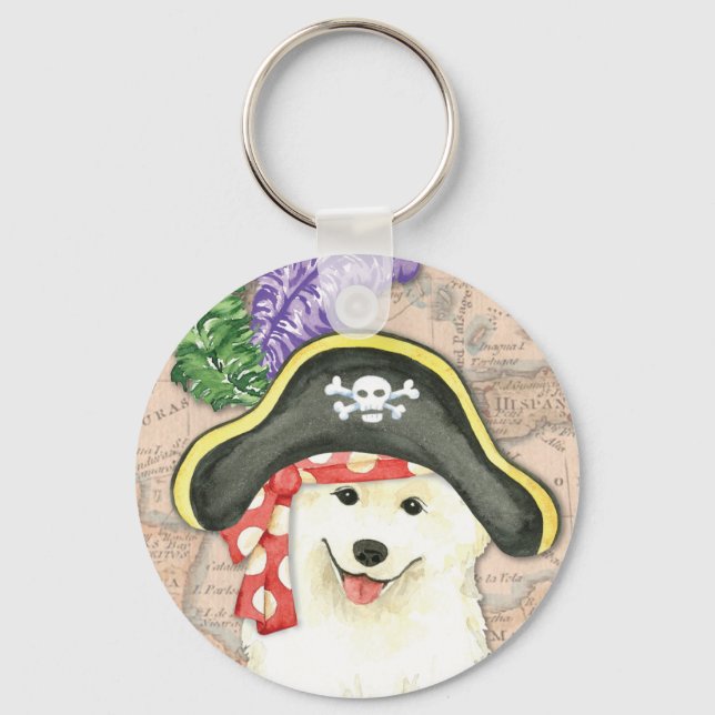 Samoyed Pirate Schlüsselanhänger (Vorderseite)