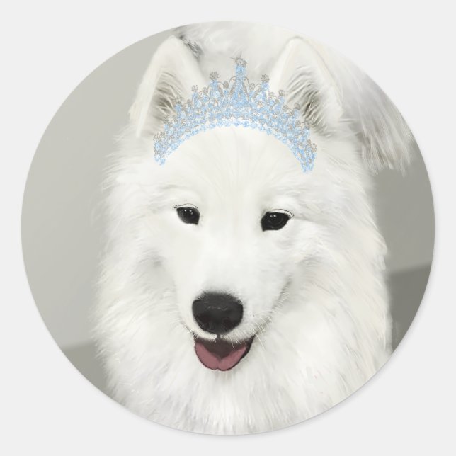 Samoyed Princess Sticker (Vorderseite)
