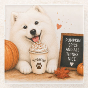 Samoyed Pumpkin Spice Puppaccino Glasuntersetzer