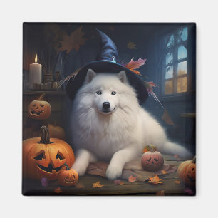 Samoyed Pumpkins Halloween Beängstigend Magnet