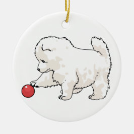 Samoyed Puppy Keramik Ornament