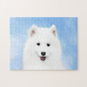 Samoyed Puppy Malerei - Niedliche Original Dog Art