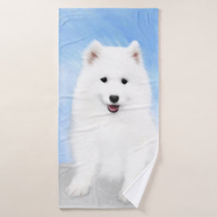 Samoyed Puppy Malerei - Niedliche Original Dog Art Badhandtuch Set