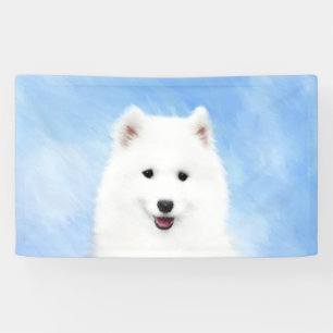 Samoyed Puppy Malerei - Niedliche Original Dog Art Banner