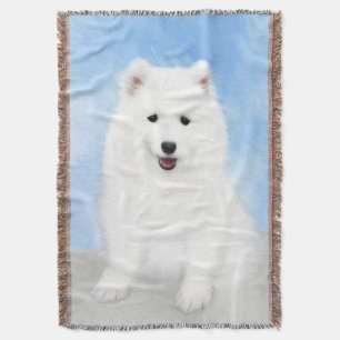 Samoyed Puppy Malerei - Niedliche Original Dog Art Decke