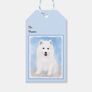 Samoyed Puppy Malerei - Niedliche Original Dog Art Geschenkanhänger