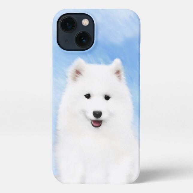 Samoyed Puppy Malerei - Niedliche Original Dog Art iPhone Hülle (Rückseite)