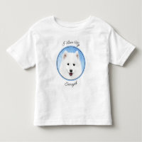 Samoyed Puppy Malerei - Niedliche Original Dog Art