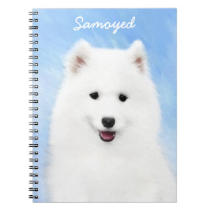 Samoyed Puppy Malerei - Niedliche Original Dog Art Notizblock