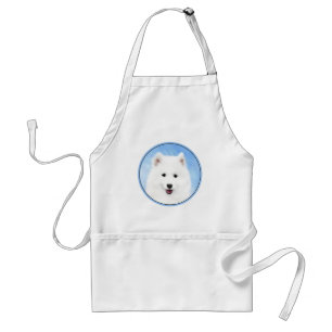 Samoyed Puppy Malerei - Niedliche Original Dog Art Schürze