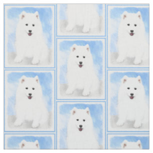 Samoyed Puppy Malerei - Niedliche Original Dog Art Stoff