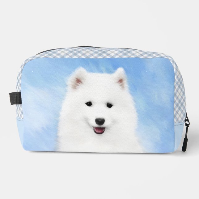 Samoyed Puppy Malerei White Niedlich Original Dog  Waschbeutel (Vorderseite)