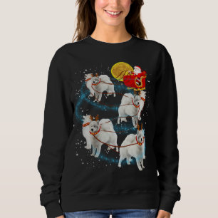 Samoyed Reindeer Christmas Lights Pajama Sweatshirt