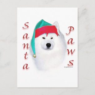 Samoyed Santa Paws Feiertagspostkarte