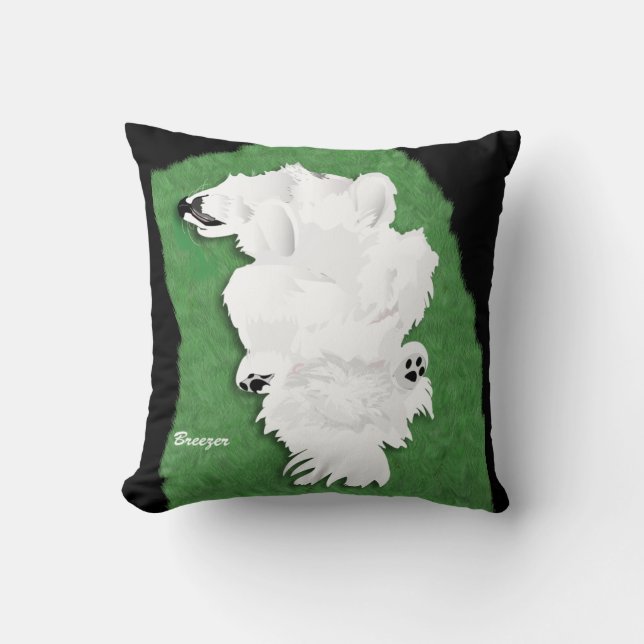 Samoyed Throw Kissen in 2 Größen & Fabric Choice (Vorderseite)