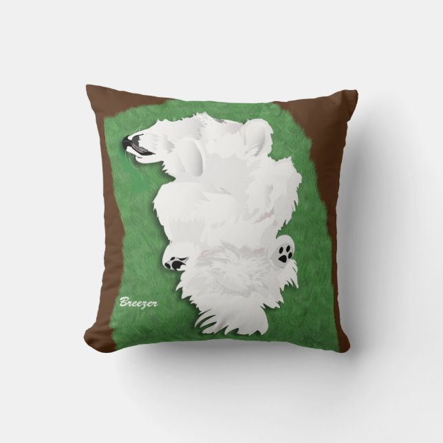 Samoyed Throw Kissen in 2 Größen & Fabric Choice (Vorderseite)