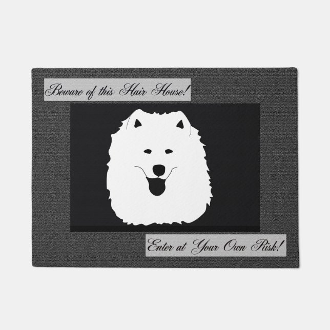 Samoyed-Tür-Matte 18" X24"; Passen Sie von diesem Fußmatte (Vorderseite)