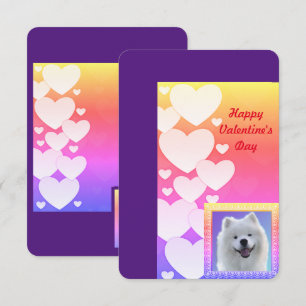 Samoyed Valentine's Day Flat Carte de remerciement