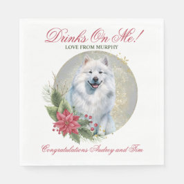 Samoyed Wedding Napkins mit Hunde Foto Serviette
