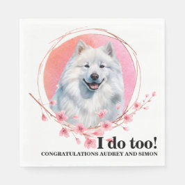 Samoyed Wedding Napkins mit Hunde Foto Serviette