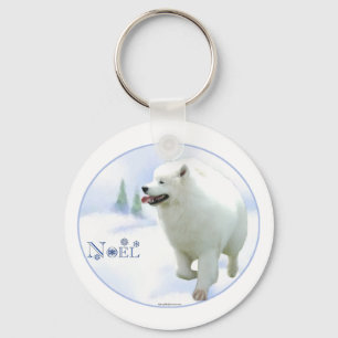 Samoyed-Weihnachten-Schlüsselanhänger Schlüsselanhänger