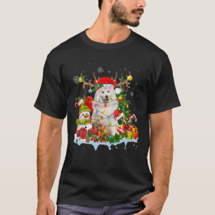 Samoyed Weihnachtsmannmütze Rentier Weihnachtsbele T-Shirt