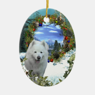 Samoyed-Welt Keramik Ornament