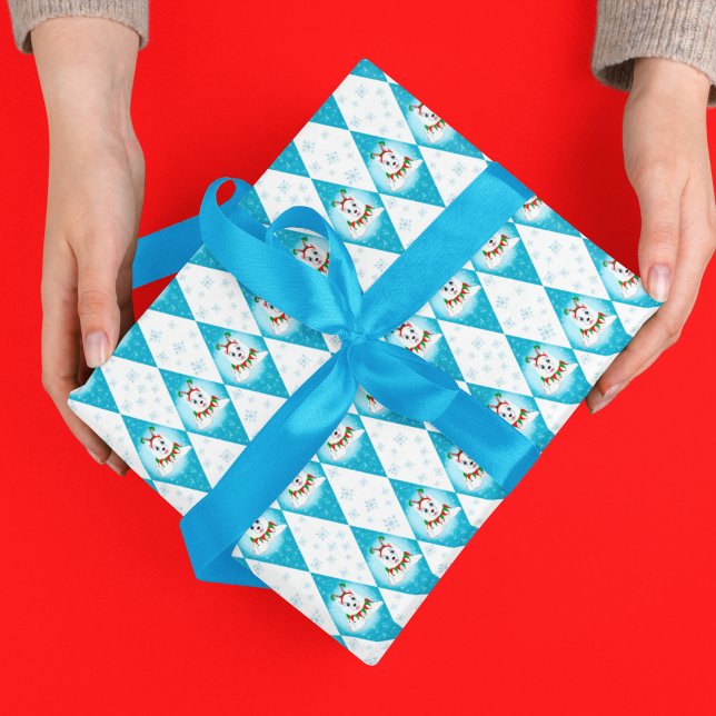 Samoyed Winter Holiday Diamond Muster Geschenkpapier (Adorable dog Christmas wrapping paper!)