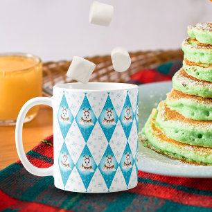 Samoyed Winterurlaub Diamantmuster Kaffeetasse