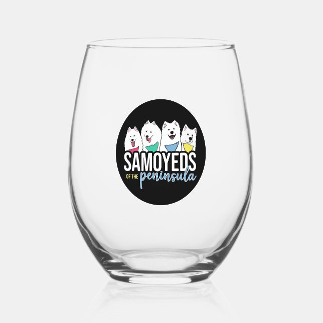 Samoyeds des Emblems der Halbinsel Weinglas Ohne Stiel (Vorderseite)