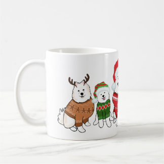 Samoyeds in Christmas Jumpers Kaffeetasse