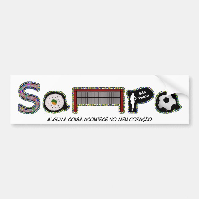 Sampa - São Paulo, die Eigenschaften der Stadt und Autoaufkleber (Vorne)