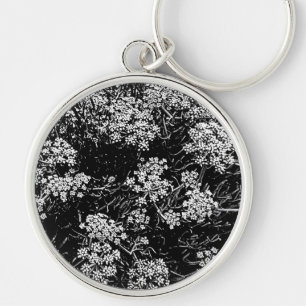 Samphire abstraktes Schwarz-Weiß-Design Schlüsselanhänger